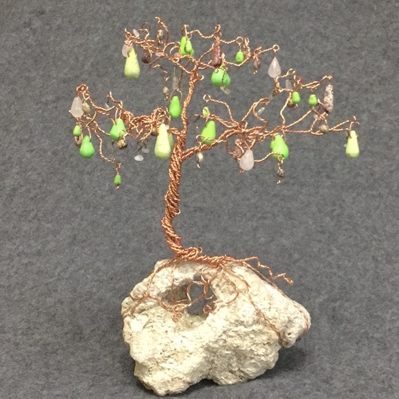 Twisted Forest by Amy Other Desert Pear Copper Wire Gemstone Tree